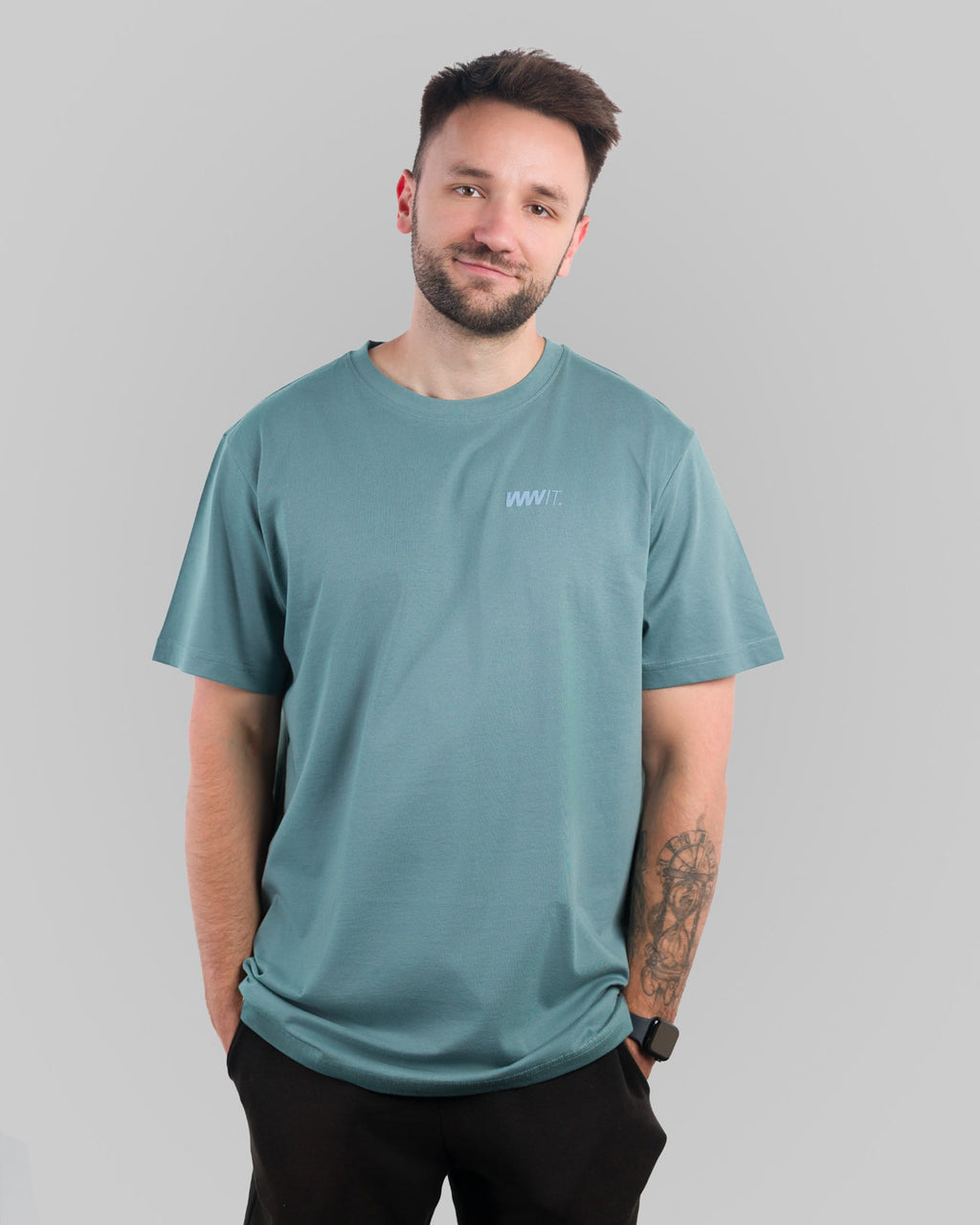 Niebieski T-Shirt Basic Oversize WWIT