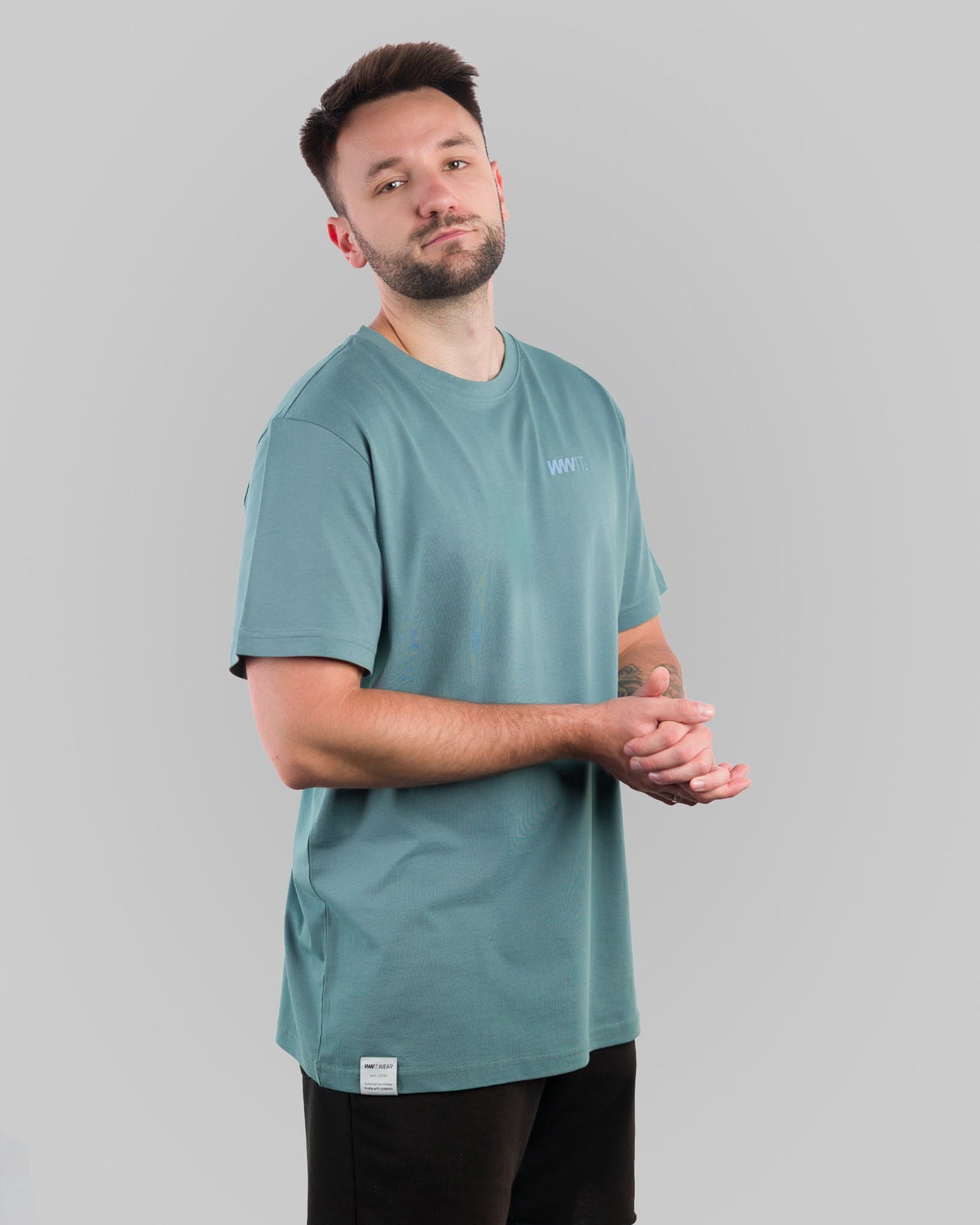 Niebieski T-Shirt Basic Oversize WWIT